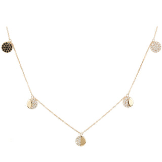 14kt gold and diamond Moon Phase necklace