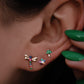 NEW! 14kt gold rainbow sapphire dragonfly stud