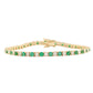 14kt gold grande alternating diamond emerald tennis bracelet