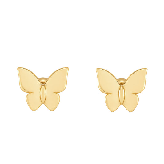 14kt gold mini baby butterfly stud