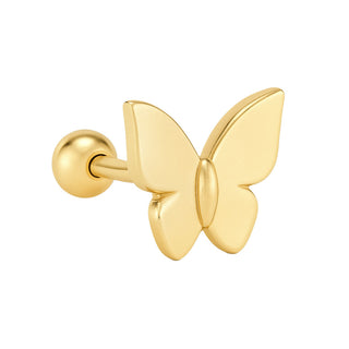 14kt gold mini baby butterfly stud