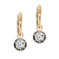 14kt gold and diamond blackened orbit charm hoop