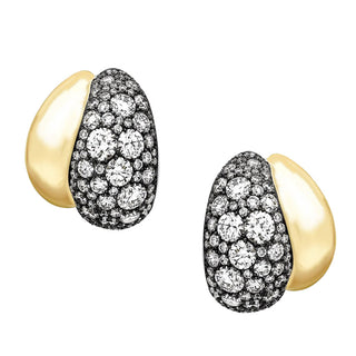 14kt gold and diamond rhodium bubble stud - Luna Skye