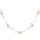 14kt gold and diamond butterfly row necklace