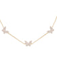 14kt gold and diamond butterfly row necklace