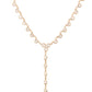 14kt gold full diamond bezel lariat necklace