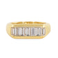 14kt gold channel baguette diamond rectangle signet ring
