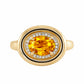 14kt gold and diamond citrine bubble ring