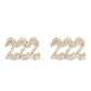14kt gold and diamond 222 stud earring