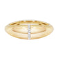 14kt gold diamond bar dome ring