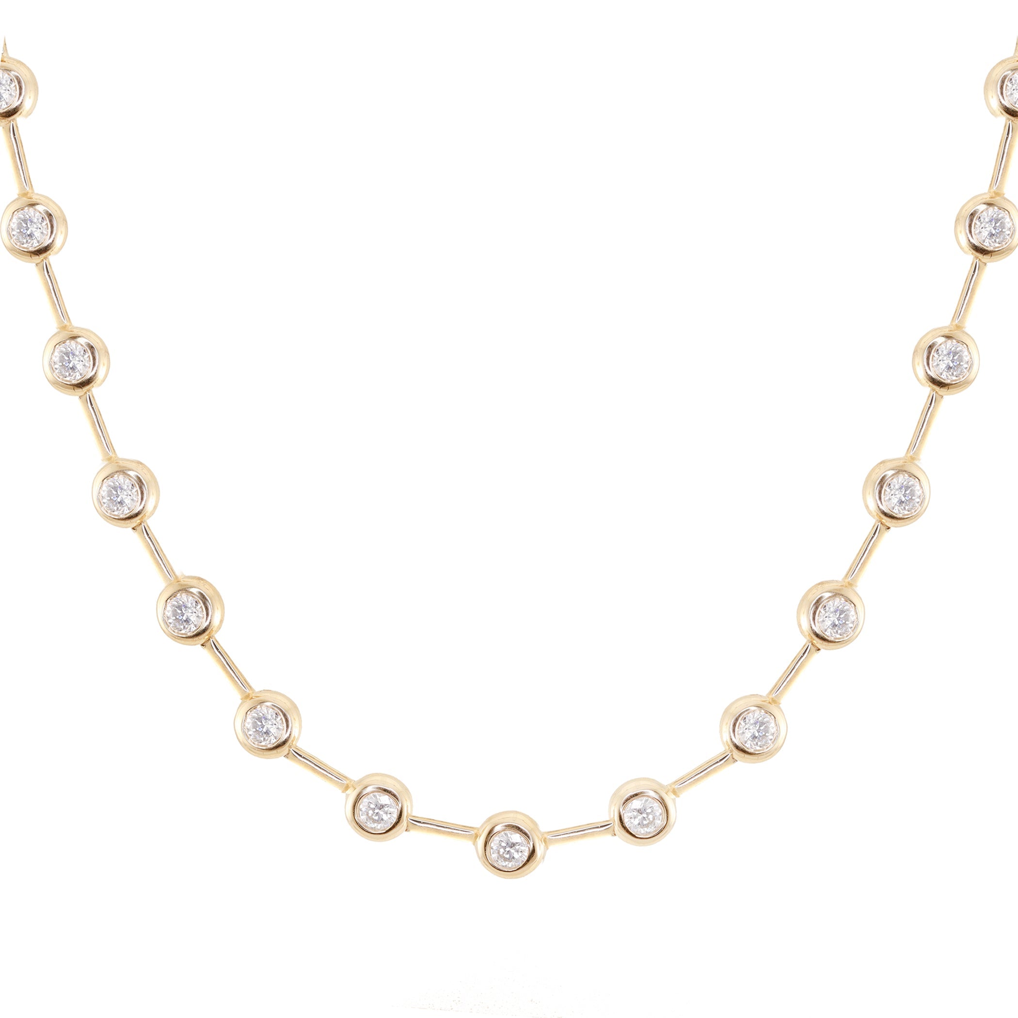 14K Solid Yellow Gold 7.00 Carat Diamond Tennis Necklace – LTB JEWELRY