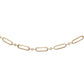 14kt gold diamond bezel paperclip bracelet