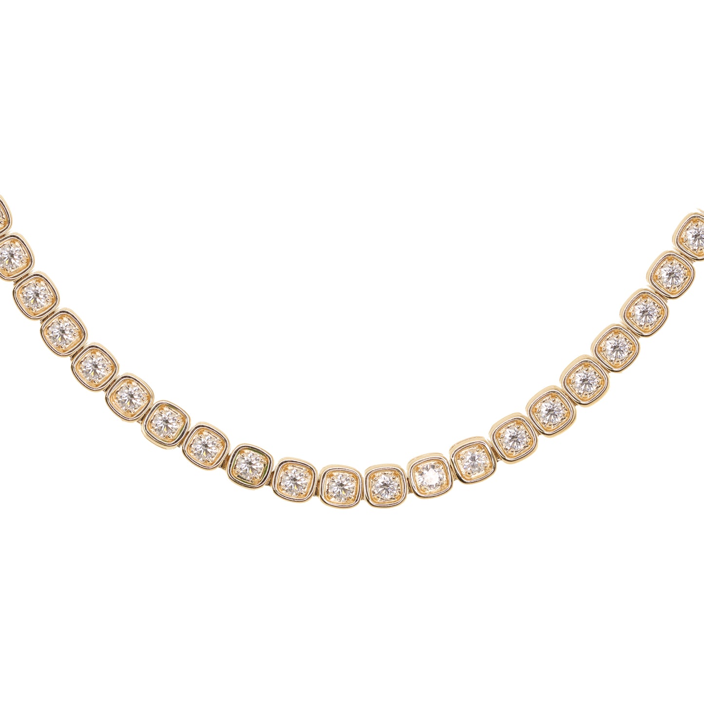 14kt gold and diamond box necklace