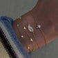 14kt gold baguette diamond leaf bracelet