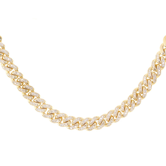 14kt gold and diamond chain link choker