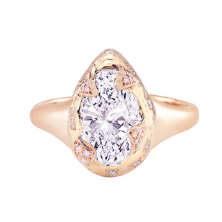 14kt gold and diamond claw ring