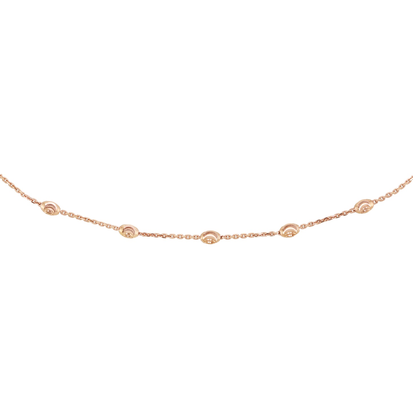 14kt gold diamond cut bead choker