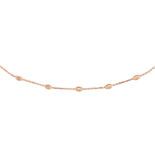 14kt gold diamond cut bead choker
