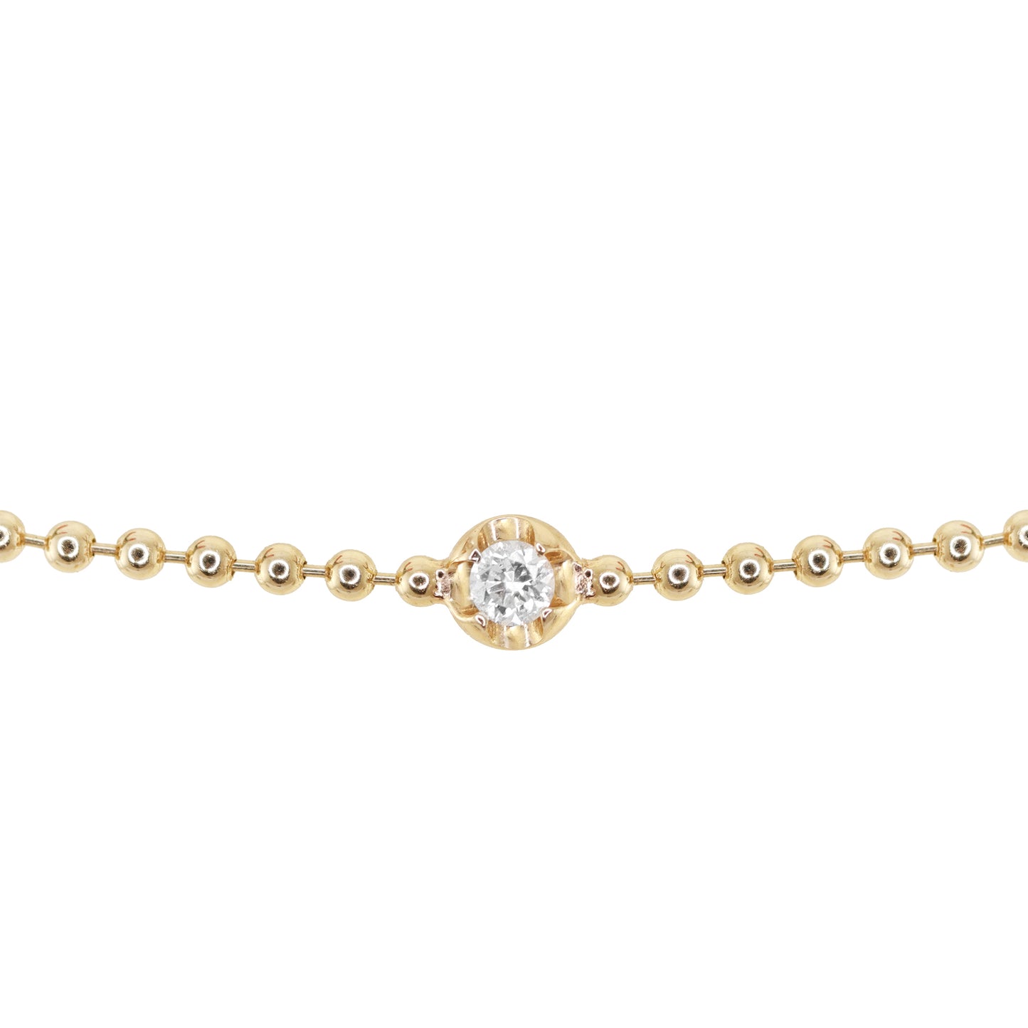 14kt gold diamond cut diamond beaded bracelet