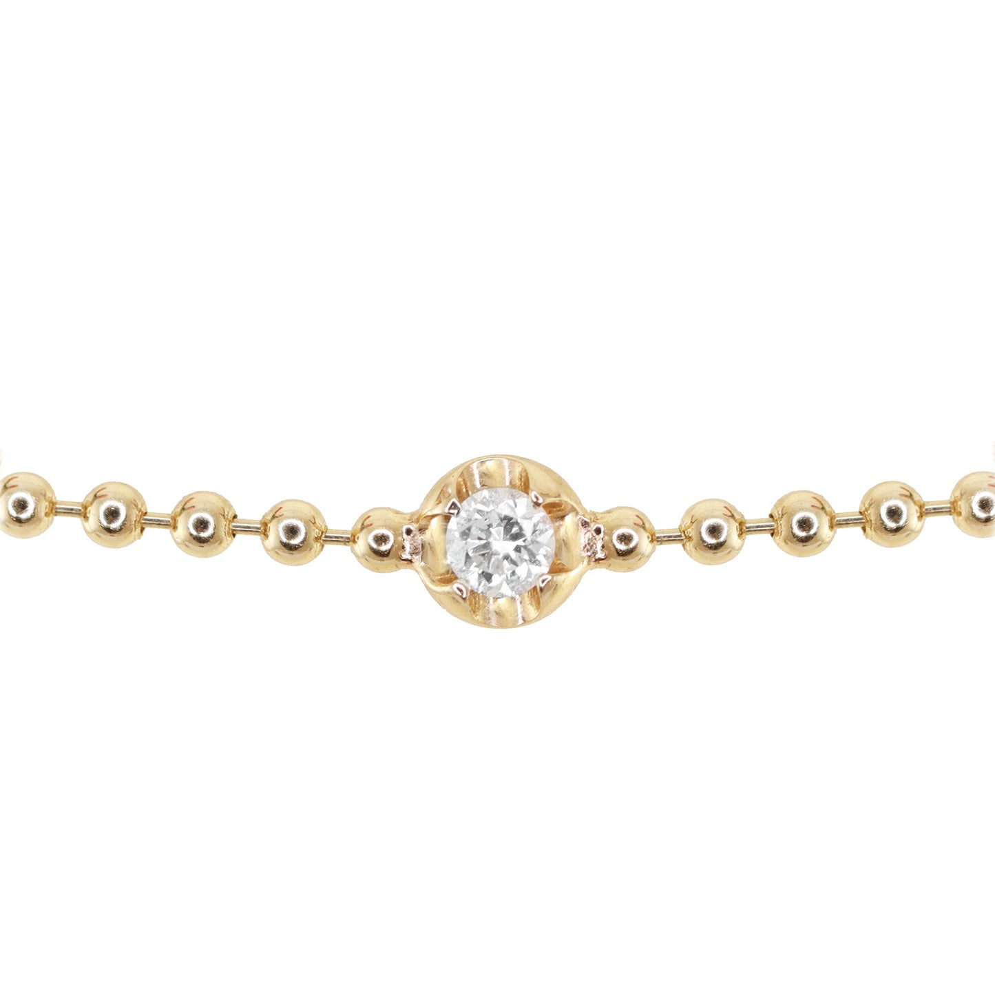14kt gold diamond cut diamond beaded bracelet