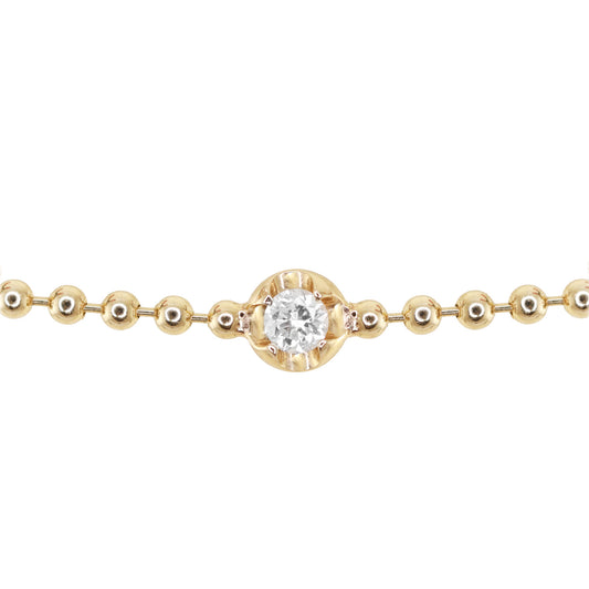 14kt gold diamond cut diamond beaded bracelet