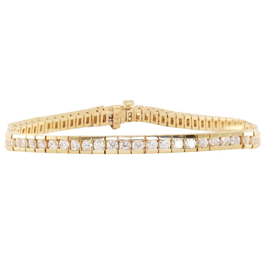 14kt gold diamond deco tennis bracelet