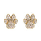 14kt gold diamond dog paw stud