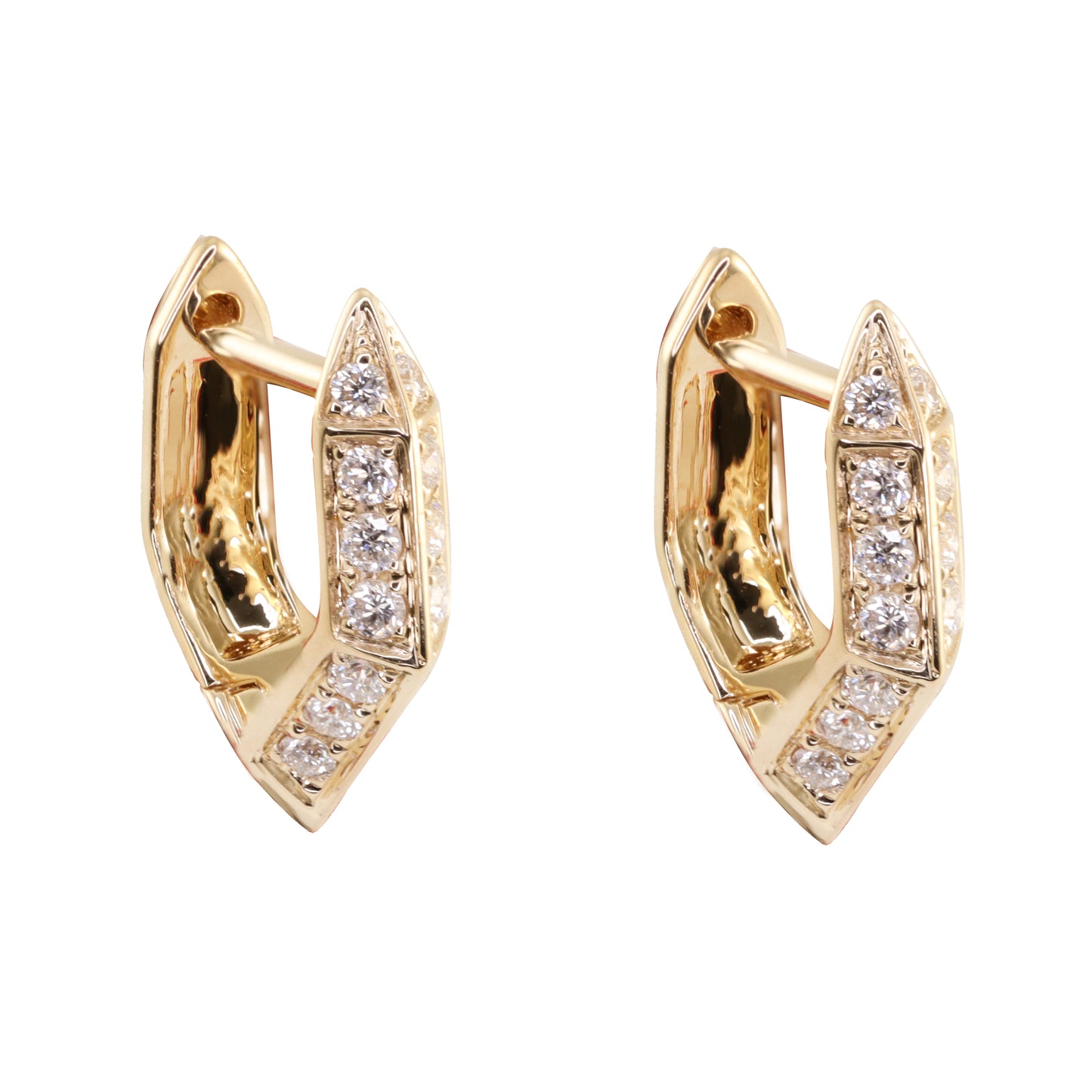 14kt gold diamond faye hoop