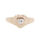 14kt gold and diamond heart signet pinky ring