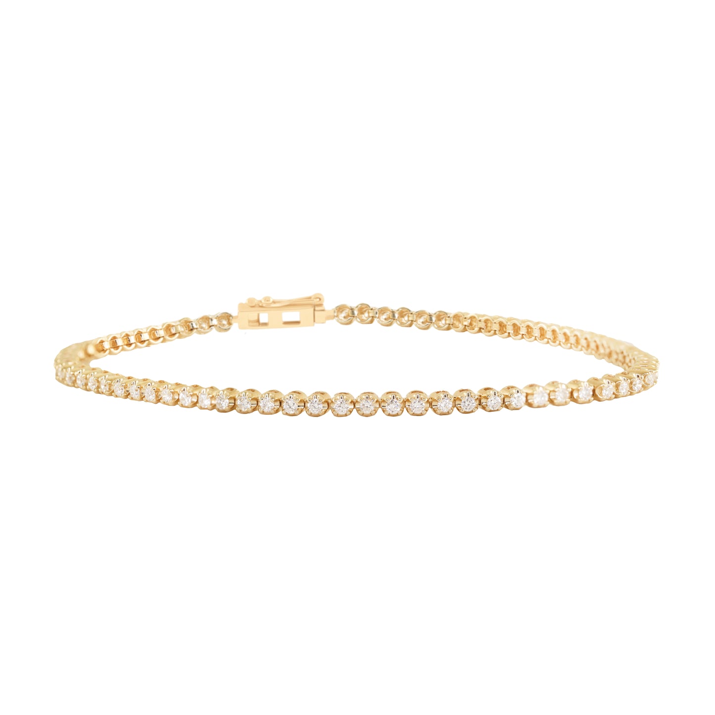 14kt gold diamond baby poppy tennis bracelet