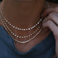 14kt gold graduated three prong diamond choker necklace