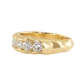 14kt gold diamond treasure band