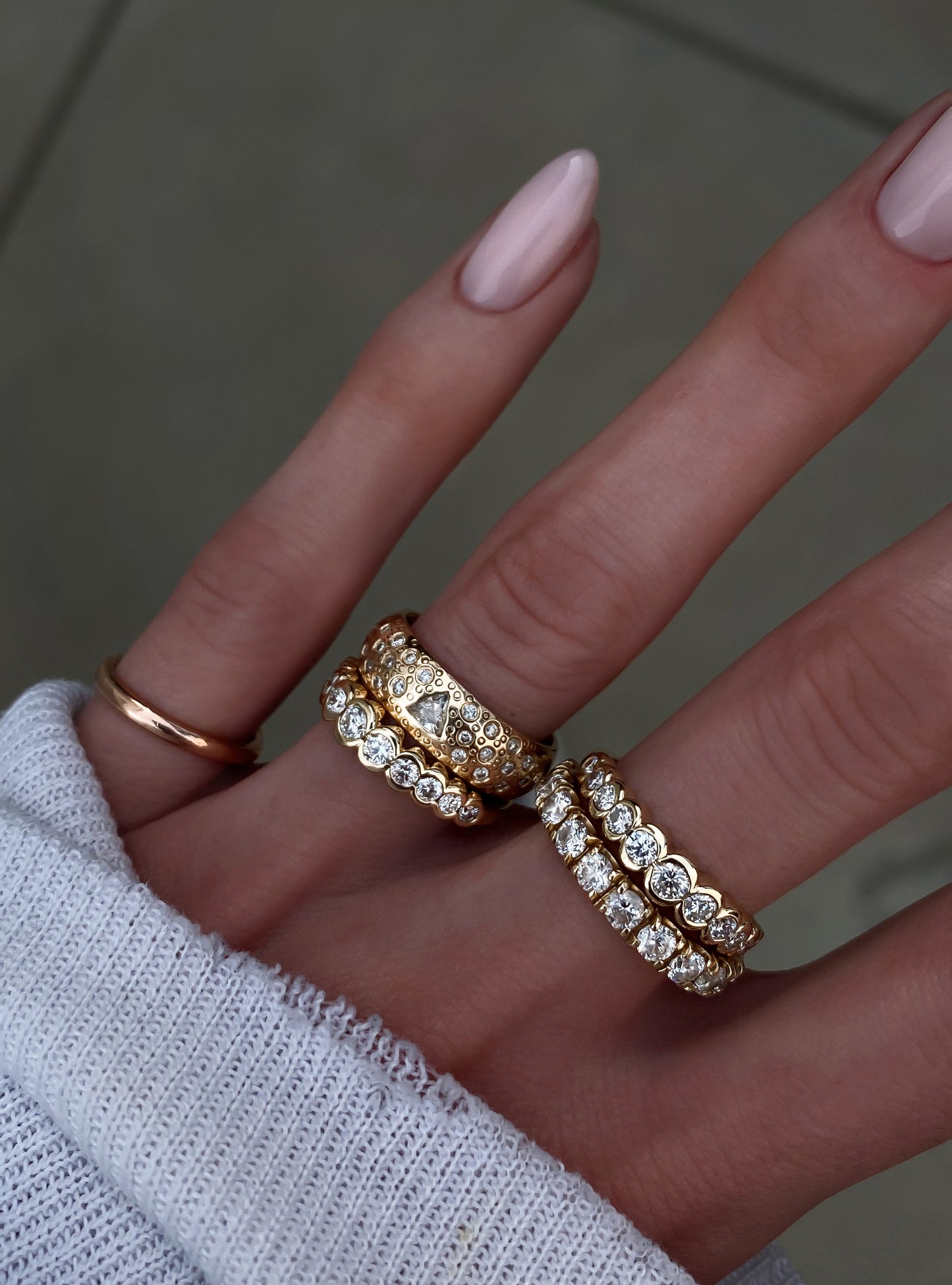 14kt gold and diamond Queen of Cosmos Constellation band