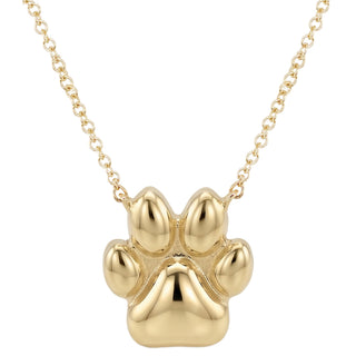 14kt gold LS x Labelle dog paw necklace