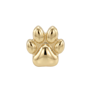 14kt gold dog paw stud