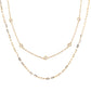 14kt gold double row diamond bezel chain necklace