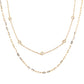 14kt gold double row diamond bezel chain necklace