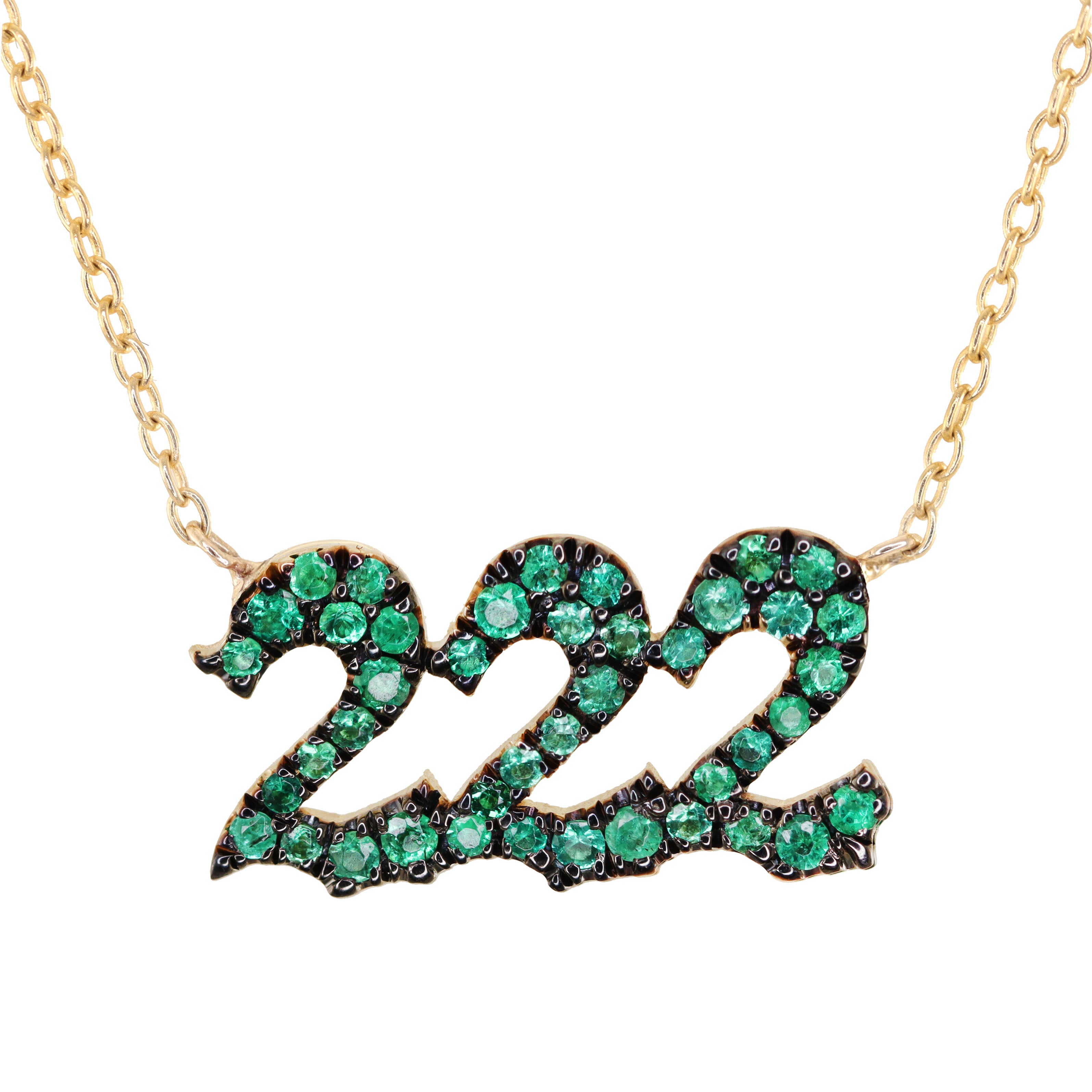 emerald 222 necklace
