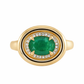 14kt gold and diamond emerald bubble ring