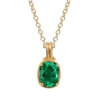 14kt gold emerald petite Marea necklace