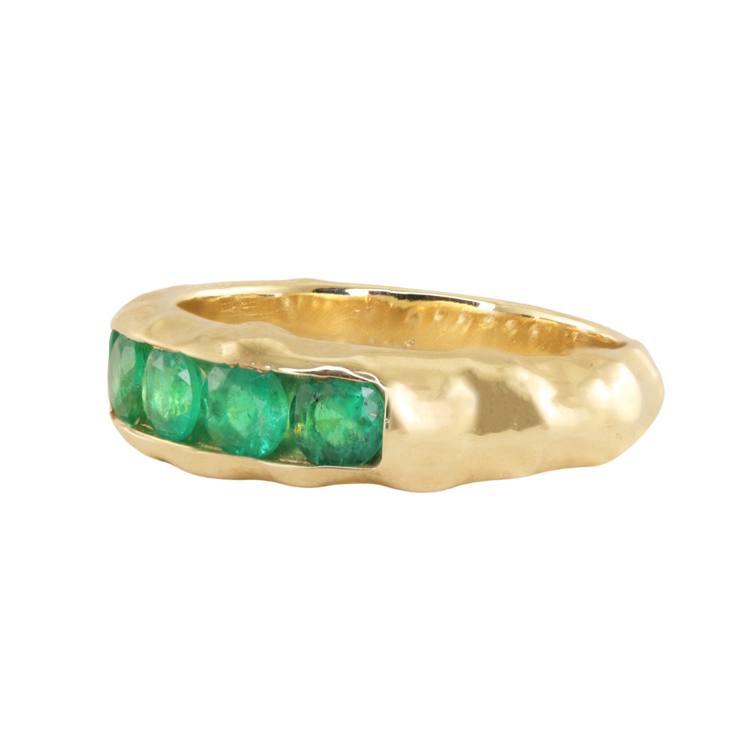 14kt gold emerald treasure band