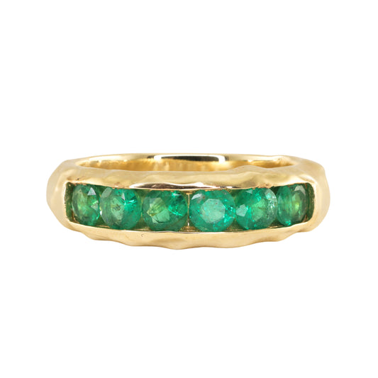 14kt gold emerald treasure band