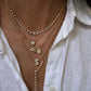 14kt gold floating diamond lariat necklace