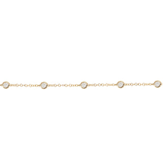 14kt gold five diamond bezel bracelet