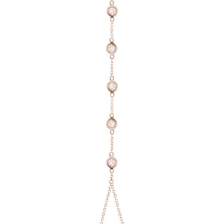 14kt gold five diamond bezel hand chain