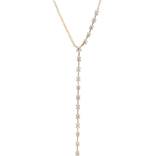 14kt gold floating diamond lariat necklace - Luna Skye