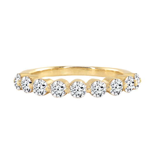 14kt gold floating queen diamond band