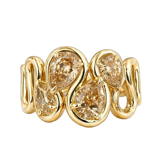 14kt gold four diamond Marea ring in champagne
