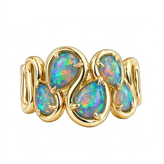 14kt gold four opal Marea ring