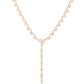 14kt gold full diamond bezel lariat necklace